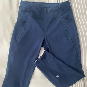 BRAND NEW size 8 Lululemon “Time to Sweat” navy blue crops